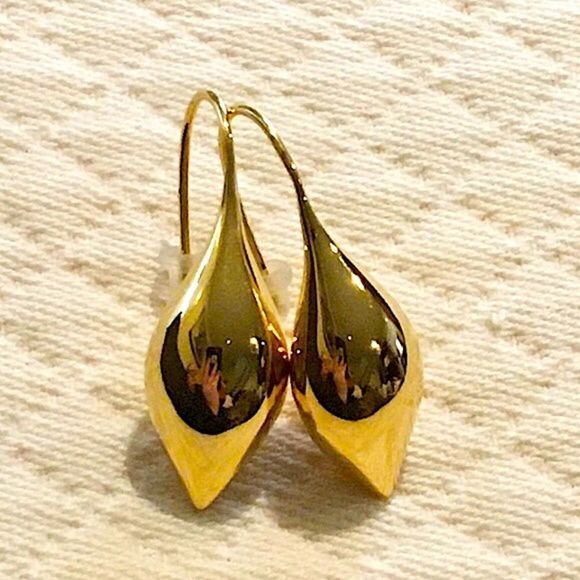 MICHAEL DAWKINS Sterling Silver Silver Gold Plated Vermeil Teardrop Earrings - Picture 5 of 6
